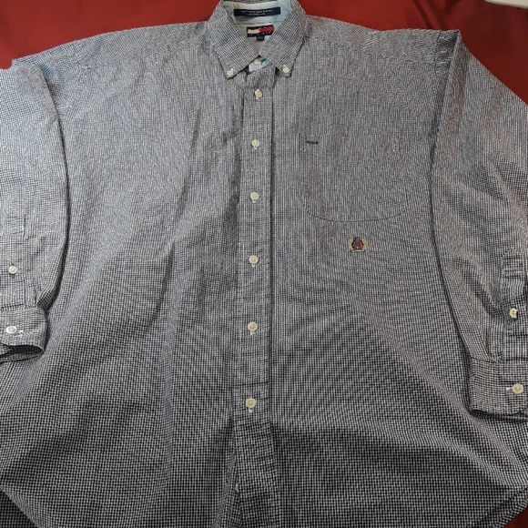 Tommy Hilfinger blue/white checkered dress shirt - Picture 1 of 8